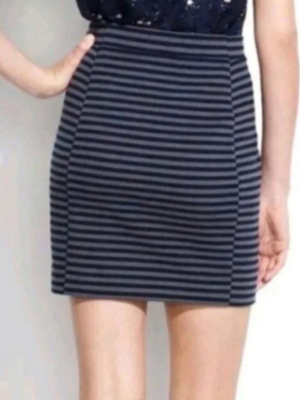 Madewell Ridgestripe Mini Skirt Blue Grey